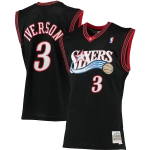 Atractivo Elegante Increíble Allen Iverson Philadelphia 76ers 2000/01 Big & Tall Hardwood Classics Swingman Jersey Black/Red/Royal/White