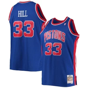 Atractivo Magnífico Estupendo Grant Hill Detroit Pistons 1995/96 Big & Tall Hardwood Classics Swingman Jersey Blue