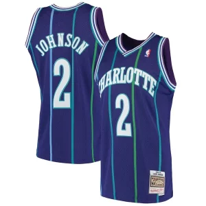 Atractivo Maravilloso Resistente Larry Johnson Charlotte Hornets 1994/95 Hardwood Classics Swingman Jersey Purple