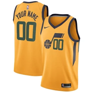 Atractivo Resistente Utah Jazz Nike Swingman Custom Jersey Statement Edition Gold