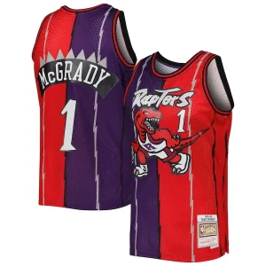 Atractivo Único Tracy McGrady Toronto Raptors Hardwood Classics 1998/99 Split Swingman Jersey Purple/Red