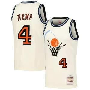 Bonito Exquisito Fácil de llevar Shawn Kemp Cleveland Cavaliers Chainstitch Swingman Jersey Cream