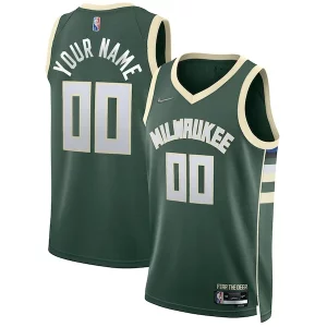 Bonito Magnífico Milwaukee Bucks Nike 2021/22 Diamond Swingman Custom Jersey Icon Edition Hunter Green