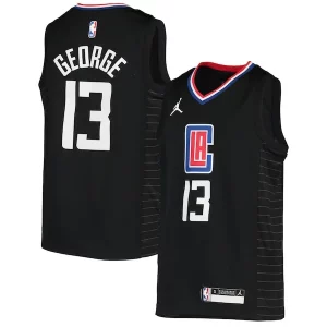 Bonito Magnífico Moderno Paul George LA Clippers Jordan Brand Youth 2020/21 Swingman Player Jersey Black Statement Edition