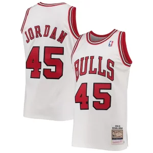 Bonito Sofisticado Estupendo Men's Chicago Bulls Michael Jordan White 1994 95 Hardwood Classics Authentic Player Jersey