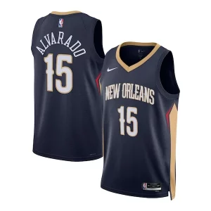 Bonito Único Increíble Jose Alvarado New Orleans Pelicans Nike Unisex Swingman Jersey Icon Edition Navy