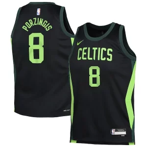 Chulo Kristaps Porzingis Boston Celtics Nike Youth 2024/25 Swingman Player Jersey City Edition Black