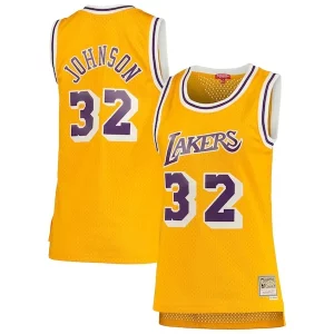Chulo Magnífico Cool Magic Johnson Los Angeles Lakers Women's 1984/85 Hardwood Classics Swingman Jersey Gold