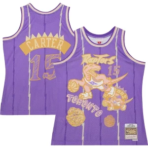 Chulo Práctico Vince Carter Toronto Raptors 1998/99 Swingman Sidewalk Sketch Jersey Purple