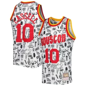 Chulo Sam Cassell Houston Rockets 1993/94 Hardwood Classics Doodle Swingman Jersey White