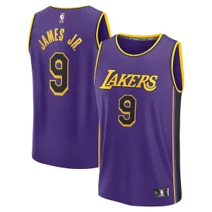 Chulo Versátil Increíble Bronny James Los Angeles Lakers Fast Break Replica Player Jersey Statement Edition Purple