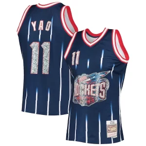 Chulo Yao Ming Houston Rockets 2002/03 Hardwood Classics NBA 75th Anniversary Diamond Swingman Jersey Navy