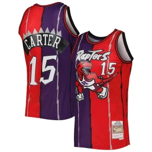 Clásico Exquisito Vince Carter Toronto Raptors Hardwood Classics 1998/99 Split Swingman Jersey Purple/Red