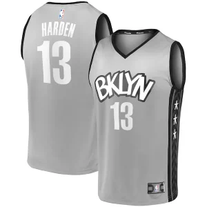 Clásico James Harden Brooklyn Nets Fast Break Replica Jersey Charcoal Statement Edition/White