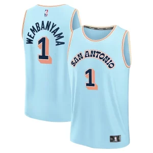 Clásico Original Victor Wembanyama San Antonio Spurs 2024/25 Fast Break Player Jersey City Edition Light Blue