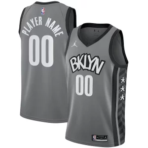 Comodo Brooklyn Nets Jordan Brand Swingman Custom Jersey Statement Edition Gray