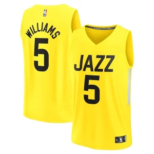 Comodo Cody Williams Utah Jazz Youth 2024 NBA Draft Fast Break Player Jersey Icon Edition Yellow