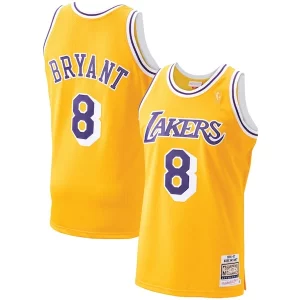 Comodo Men's Los Angeles Lakers Kobe Bryant Gold 1996 97 Hardwood Classics Authentic Player Jersey