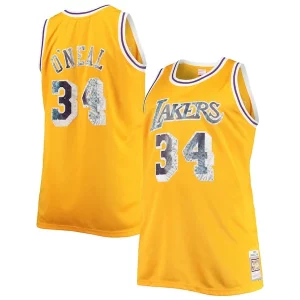 Comodo Shaquille O'Neal Los Angeles Lakers Big & Tall 1996 97 NBA 75th Anniversary Diamond Swingman Jersey Gold