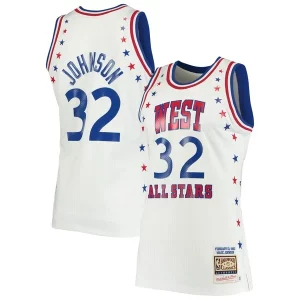 Cool Bonito Magic Johnson Los Angeles Lakers 1983 NBA All Star Game Hardwood Classics Authentic Jersey White