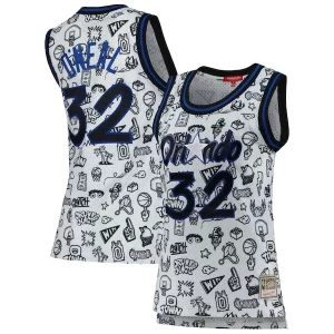Cool Bonito Shaquille O'Neal Orlando Magic Women's 1994 Doodle Swingman Jersey White