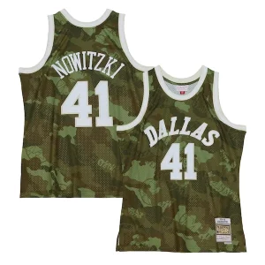 Cool Delicioso Dirk Nowitzki Dallas Mavericks Hardwood Classics 1998/99 Ghost Green Swingman Jersey Camo