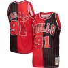 Cool Dennis Rodman Chicago Bulls Big & Tall Hardwood Classics 1995/96 Split Swingman Jersey Red/Black