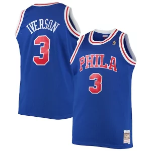 Cool Hermoso Allen Iverson Philadelphia 76ers 1996/97 Big & Tall Hardwood Classics Swingman Jersey Royal/Black/Red/White
