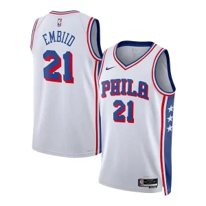 Cool Joel Embiid Philadelphia 76ers Nike Youth Swingman Jersey Association Edition White