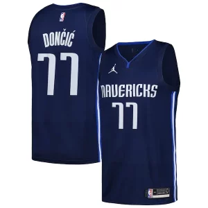 Cool Luka Dončić Dallas Mavericks Jordan Brand Swingman Player Jersey Statement Edition Navy