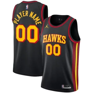 Cool Magnífico Sofisticado Atlanta Hawks Jordan Brand Swingman Custom Jersey Statement Edition Black