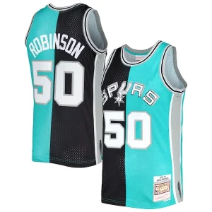 Cool Sofisticado Chulo David Robinson San Antonio Spurs Hardwood Classics 1998/99 Split Swingman Jersey Black/Teal