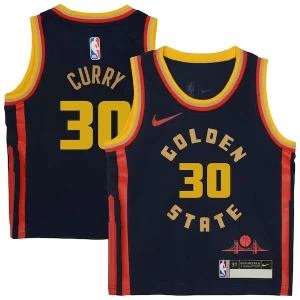Cool Stephen Curry Golden State Warriors Nike Preschool 2024/25 Swingman Player Jersey City Edition Navy
