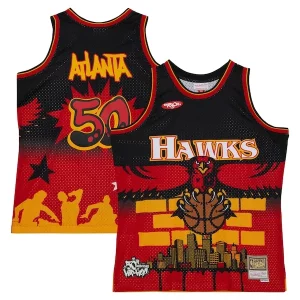 Delicioso Atlanta Hawks x Tats Cru Hardwood Classics Fashion Jersey Black
