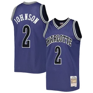 Delicioso Larry Johnson Charlotte Hornets 1994/95 Hardwood Classics Off Court Swingman Jersey Purple