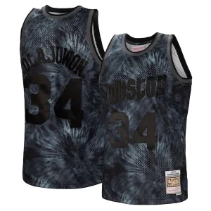 Duradero Perfecto Cool Hakeem Olajuwon Houston Rockets Hardwood Classics 1993/94 Tie Dye Swingman Jersey Black