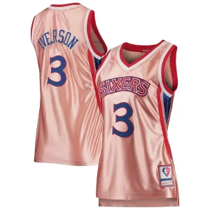 Duradero Robusto Delicioso Allen Iverson Philadelphia 76ers Women's 75th Anniversary Rose Gold 1996 Swingman Jersey Pink