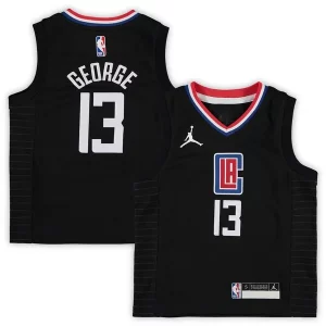 Duradero Sofisticado Paul George LA Clippers Jordan Brand Preschool 2020/21 Fast Break Replica Jersey Statement Edition Black
