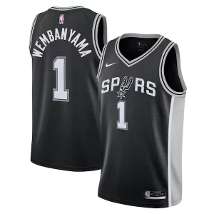Duradero Versátil Victor Wembanyama San Antonio Spurs Nike Youth Swingman Jersey Icon Edition Black