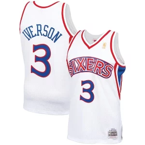 Elegante Allen Iverson Philadelphia 76ers 1996/97 Hardwood Classics Swingman Jersey White/Red/Royal/Black