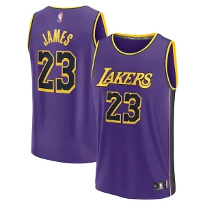 Elegante Increíble LeBron James Los Angeles Lakers Youth Fast Break Replica Player Jersey Statement Edition Purple