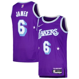 Elegante LeBron James Los Angeles Lakers Nike Swingman Player Jersey City Edition Purple