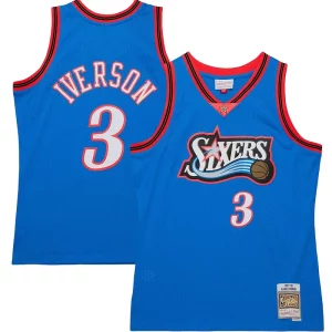 Elegante Práctico Allen Iverson Philadelphia 76ers Hardwood Classics 1997/98 Tropical Swingman Jersey Royal