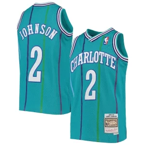 Elegante Único Atractivo Larry Johnson Charlotte Hornets Youth 1992/93 Hardwood Classics Swingman Jersey Teal