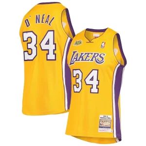 Elegante Versátil Estupendo Shaquille O'Neal Los Angeles Lakers 2000 NBA Finals Hardwood Classics Authentic Jersey Gold