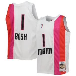 Encantador Chris Bosh Miami Heat Youth 2011/12 Hardwood Classics Swingman Jersey White