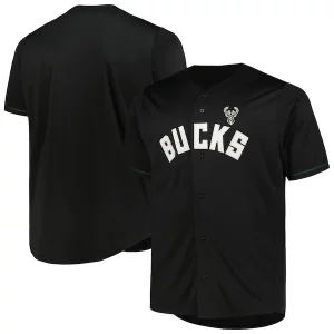 Encantador Milwaukee Bucks Profile Big & Tall Pop Jersey Black
