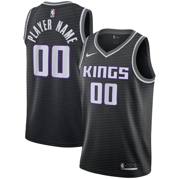 Encantador Sacramento Kings Nike Swingman Custom Jersey Black Statement Edition