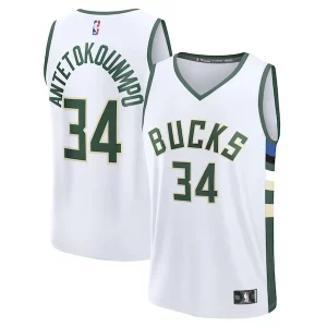 Estupendo Encantador Giannis Antetokounmpo Milwaukee Bucks Fast Break Replica Player Jersey Association Edition White
