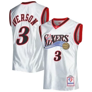 Estupendo Exquisito Allen Iverson Philadelphia 76ers 2000/01 Hardwood Classics 75th Anniversary Swingman Jersey Platinum